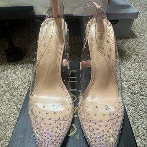 Liliana Nude and Cream Crystal Embellished Heels